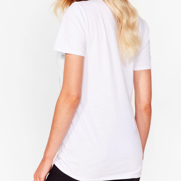 NWT Nasty Gal “Alchemy” oversized graphic print tee black & white Sz S - Picture 7 of 9